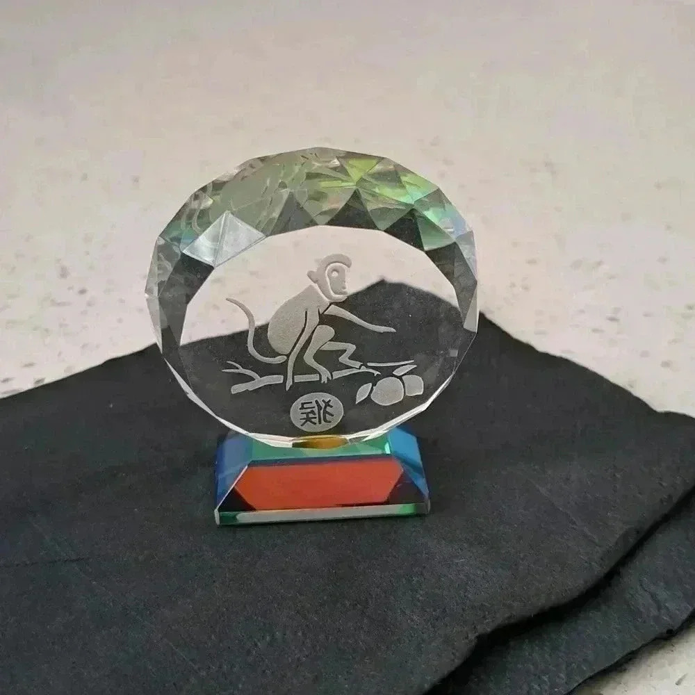 Monkey‎ ACCENT LASER ETCHED CRYSTAL GLASS